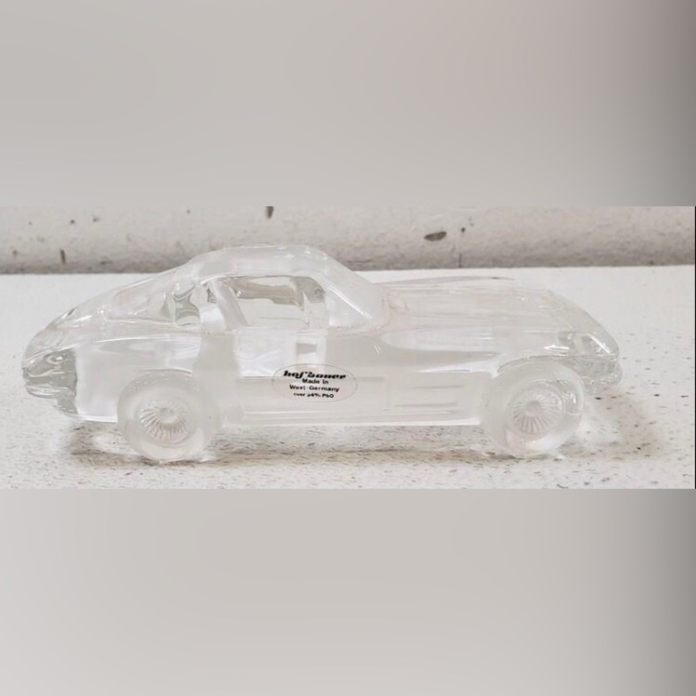 Vintage Hofbauer 1963 Corvette Stingray Crystal Car Paperweight 7”